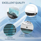 Portable Desktop Evaporative Cooler and Humidifier with Ultrasonic Mist and Ice Chamber