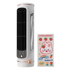 Rechargeable USB Tower Fan Compact Personal Cooling Adjustable Louvers Quiet