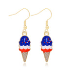 Women's Lightweight Star Earrings Enamel Flag Design Fishhook Closure Zinc Alloy