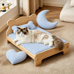 Harrow Luxury Cat Bed with Ergonomic Cushion Non-Slip Base and Washable Cover