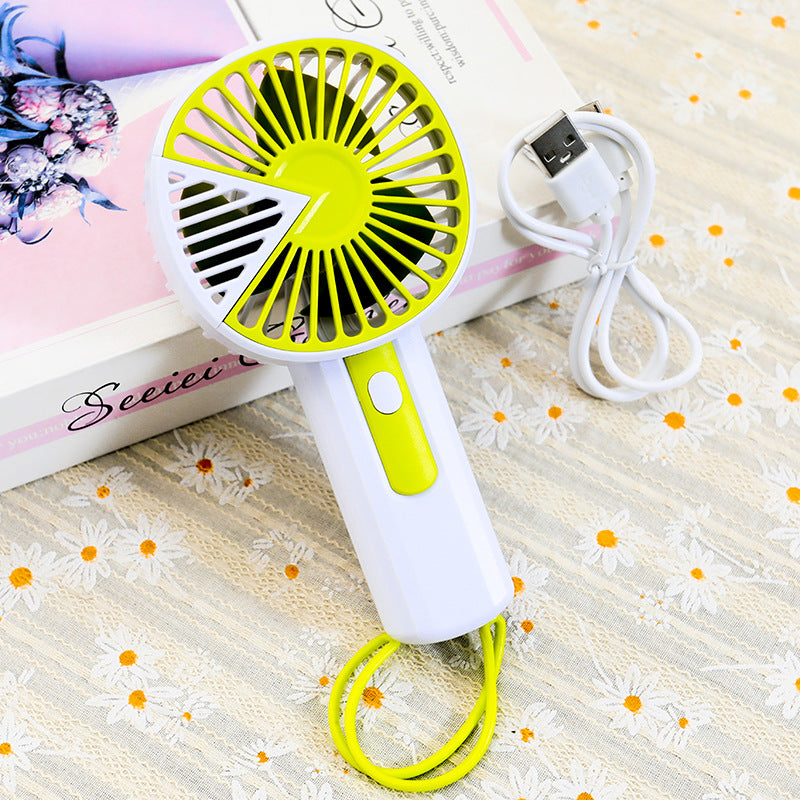 Portable USB Fan with Ergonomic Handle Lightweight Rechargeable Personal Cooling Fan