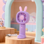 Portable Mini Fan USB Powered Cute Bunny Design Lightweight Personal Cooling Fan