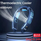 Portable Neck Cooling Fan USB Rechargeable Hands-Free Adjustable Airflow with LED Display