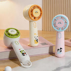 Women’s Handheld Fan with LED Lights Creative Cute Ear Design Rechargeable Portable