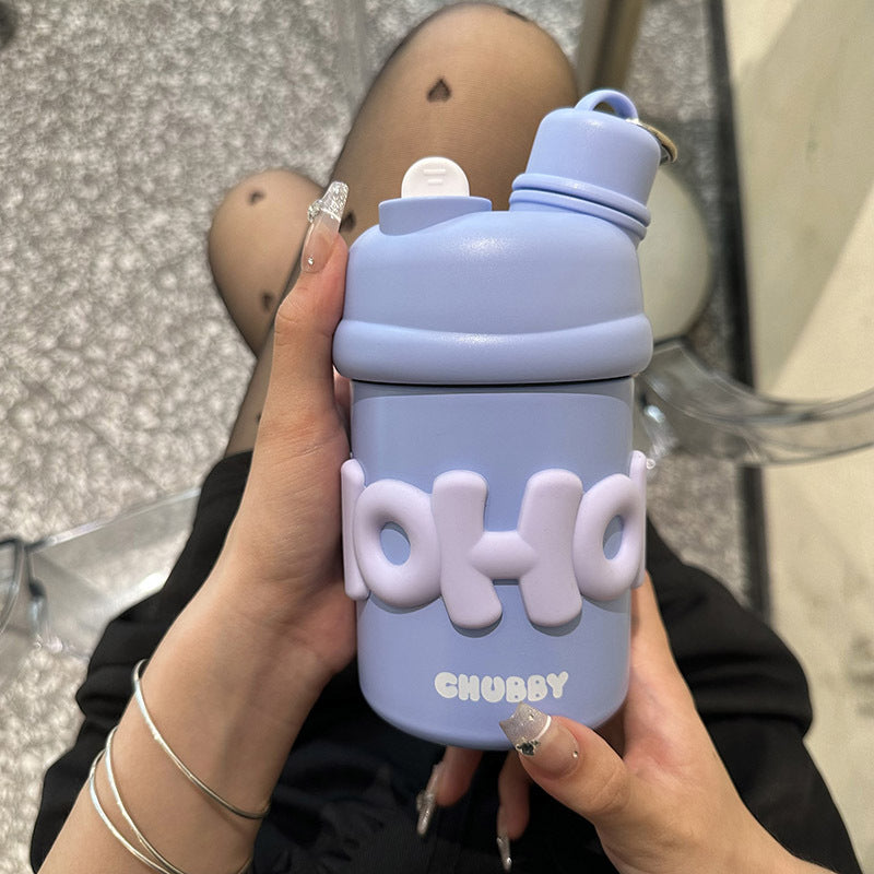 Insulated Water Bottle for Women with Ergonomic Handle and Cheerful Design BPA-Free
