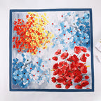 Women's Silk Scarf Botanical Pattern Soft Lightweight Elegant Neck Scarf Hairband Accessory