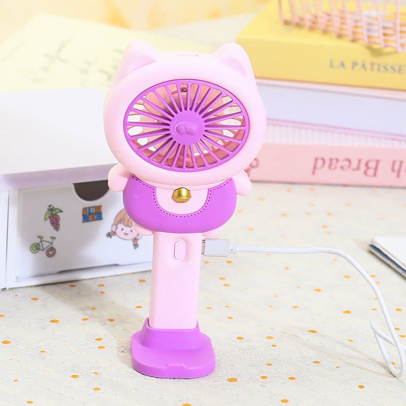 Portable USB Rechargeable Handheld Fan for Women Creative Cat Design Lightweight