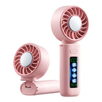 Women's Portable USB Mini Fan with LED Display and Three Speed Settings