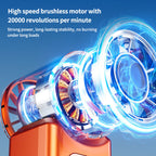 Portable Mini Wind Cannon Fan with Digital Display Rechargeable Battery Compact Design