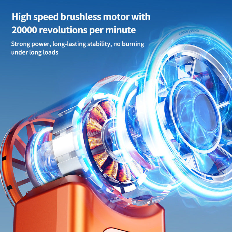 Portable Mini Wind Cannon Fan with Digital Display Rechargeable Battery Compact Design