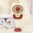 Portable USB Rechargeable Handheld Fan for Women Creative Cat Design Lightweight
