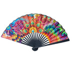 Ladies Handheld Fabric Fan Colorful Lightweight Elegant Accessory