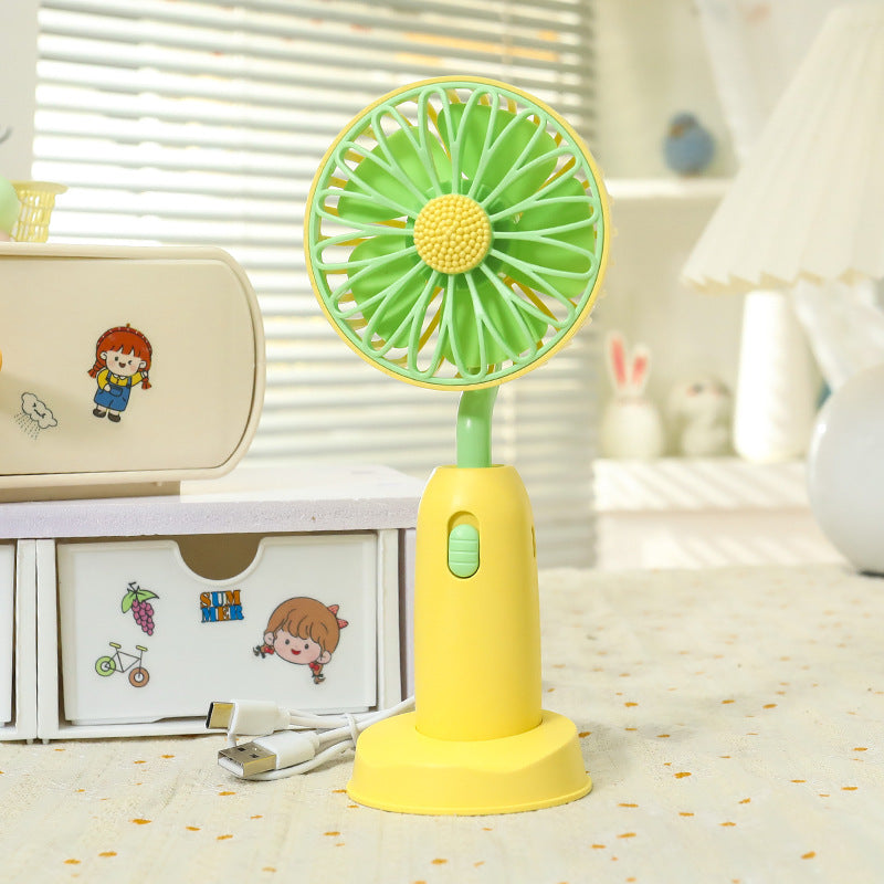 Portable Table Fan Flower Design USB Rechargeable Lightweight Personal Desk Fan