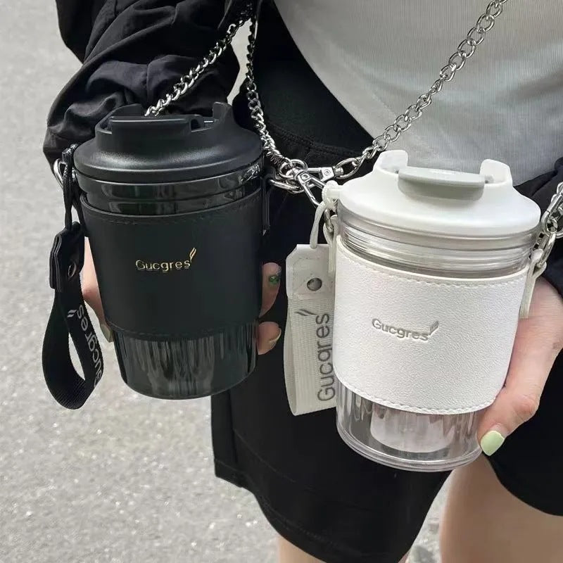 Women’s Coffee and Tea Mug BPA-Free Plastic Leak-Proof Travel Mug with Handle and Lid