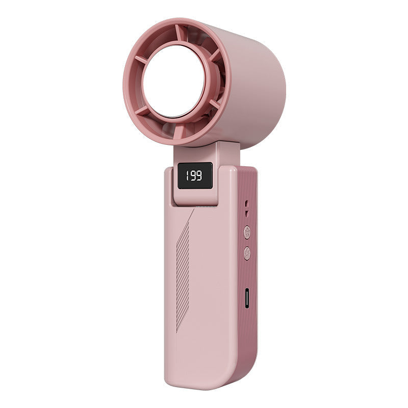 Portable Handheld Fan Rechargeable Battery Quiet Operation LCD Display Compact Size
