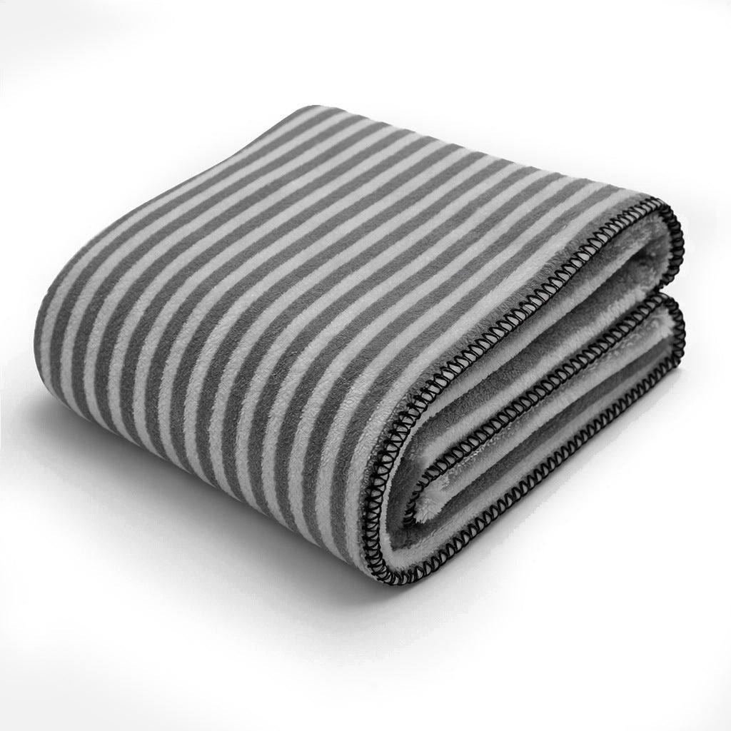 Brehn Ladies Fleece Blanket Soft Warm Lightweight Striped Design Machine Washable