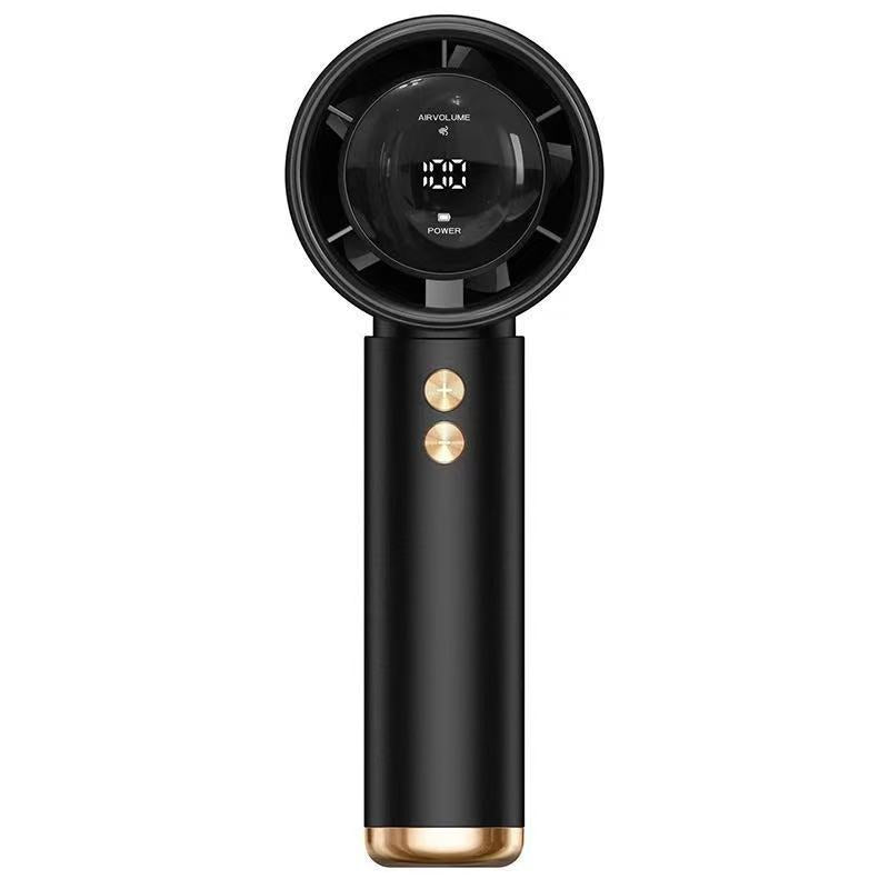 Portable Handheld Fan Black Gold Compact Rechargeable Personal Cooling Fan