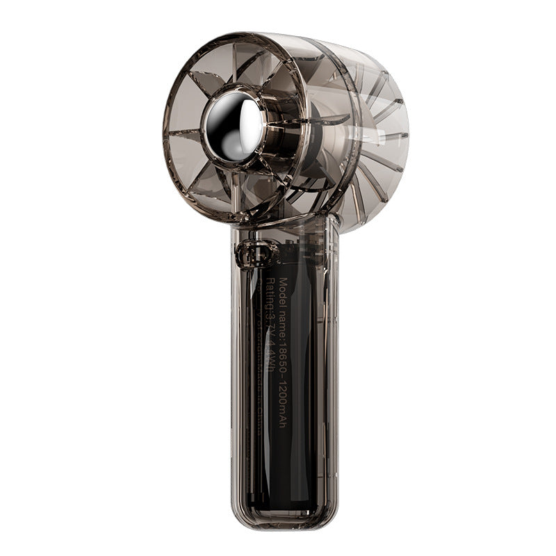 Portable Mini Handheld Fan Rechargeable Battery 3-Speed Settings Lightweight Transparent Design