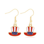 Women's Lightweight Star Earrings Enamel Flag Design Fishhook Closure Zinc Alloy