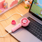 Portable USB Handheld Fan with Animal Design Lightweight Rechargeable Personal Cooling Fan