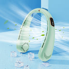Portable Cooling Neck Fan Ergonomic Design Adjustable Speeds Rechargeable Battery