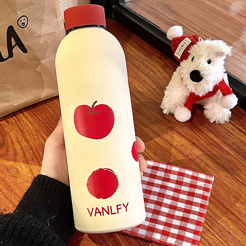 Insulated Water Bottle for Women Double-Walled Eco-Friendly Reusable Bottle with Dog Design and Flip Lid