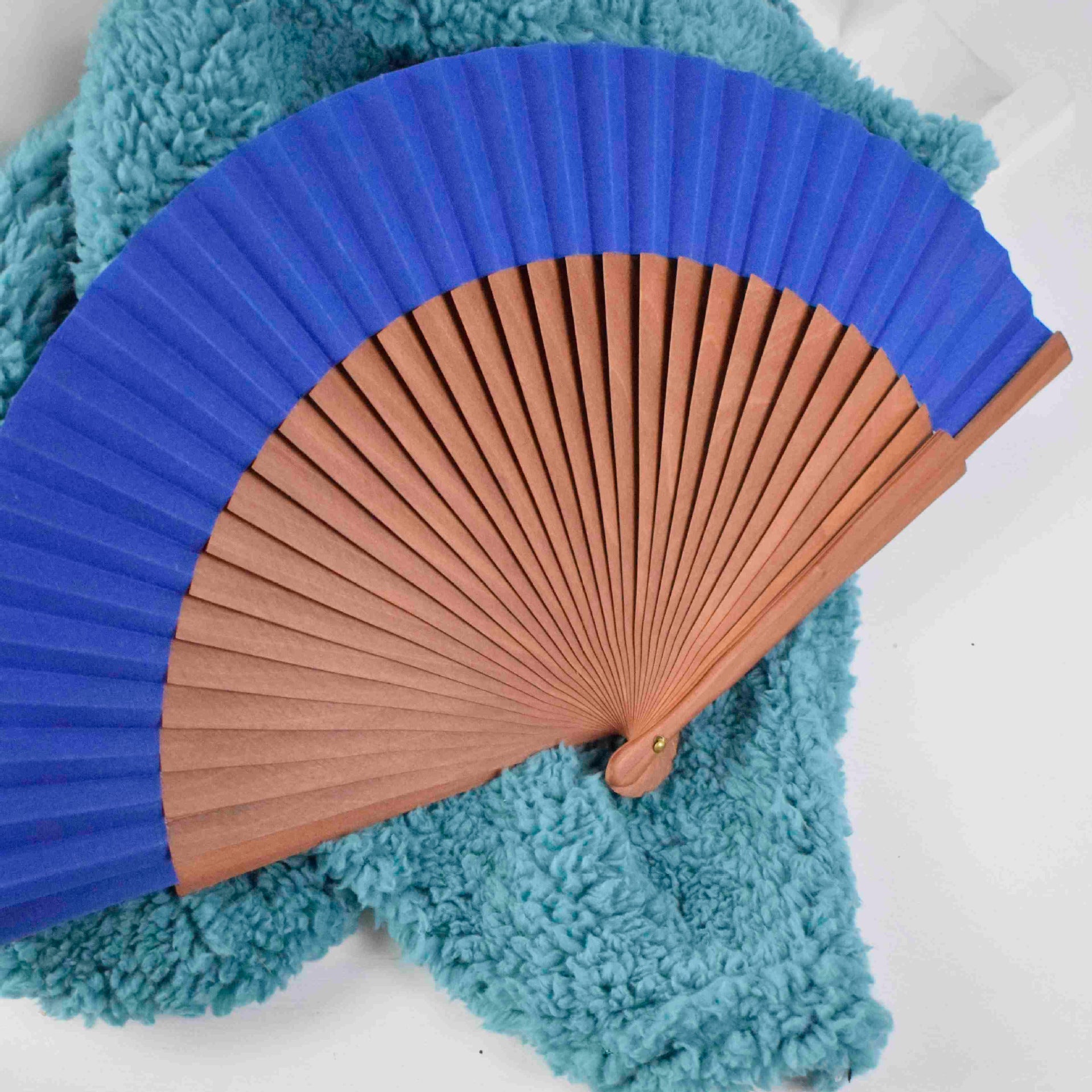 Ladies Fan High-Quality Paper with Wooden Frame Elegant Compact Handheld Accessory