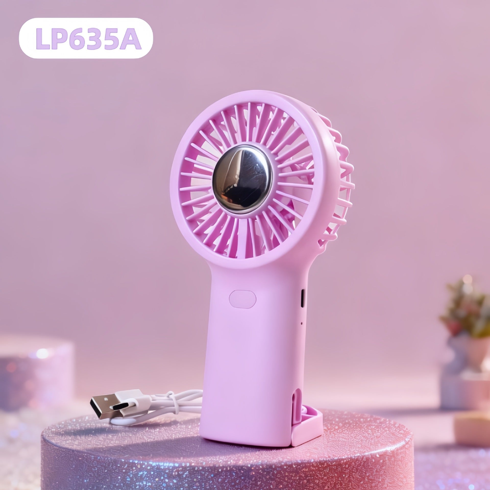 Women’s Portable Mini Handheld Fan USB Rechargeable Ergonomic Design Lightweight Personal Cooling