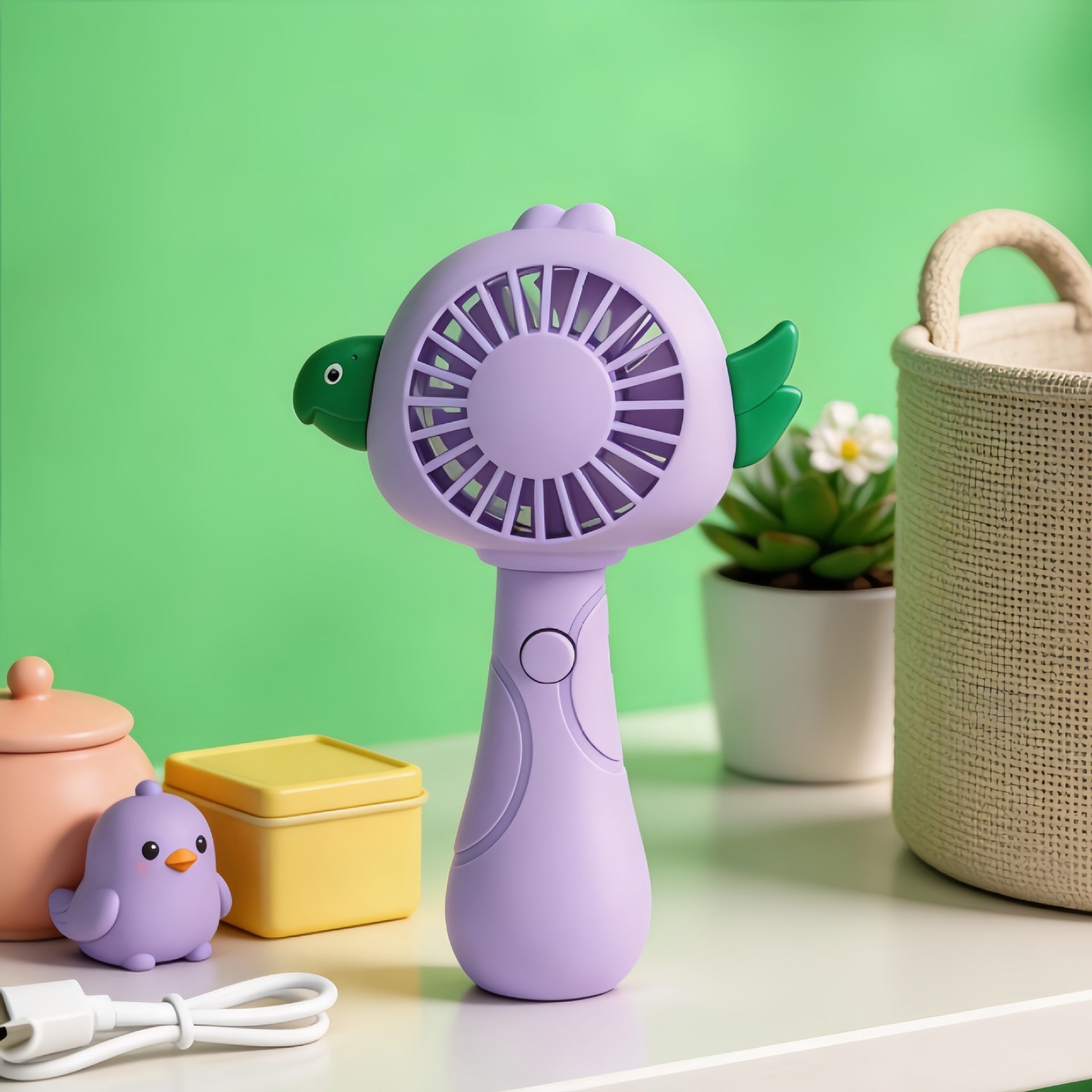 Rechargeable Handheld Fan USB Portable Child-Safe Animal Design Unisex