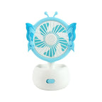 Rechargeable Portable Table Fan for Kids Butterfly Design Quiet USB Charging