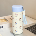 Women’s Insulated Water Bottle 500ml BPA-Free Plastic Leakproof with Carrying Strap and Playful Design