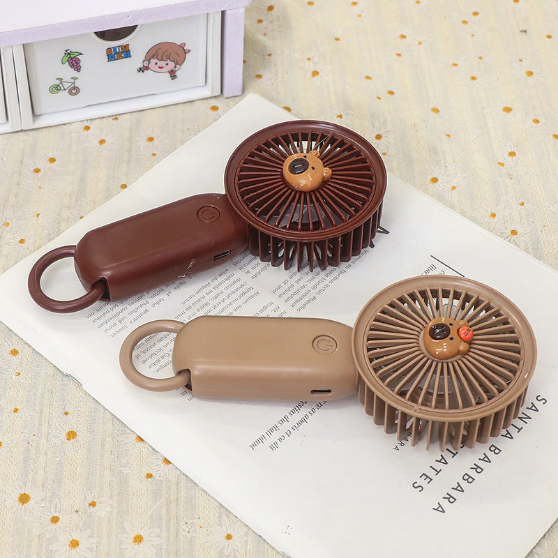 Portable Handheld Fan for Women Cute Bear Design USB Rechargeable Lightweight