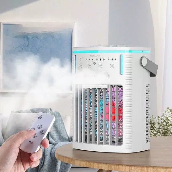 Rechargeable Portable Microclimate Cooler with Quiet Fan and RGB Lighting Compact Personal Air Conditioner