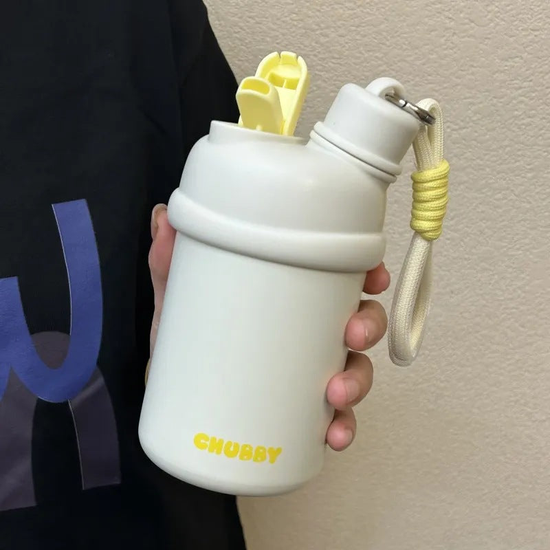 Women’s Sporty BPA-Free Water Bottle with Leak-Proof Cap and Carry Strap