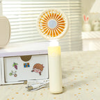 Portable Mini Hand Fan with USB Charging and Integrated LED Light Compact Rechargeable Personal Fan