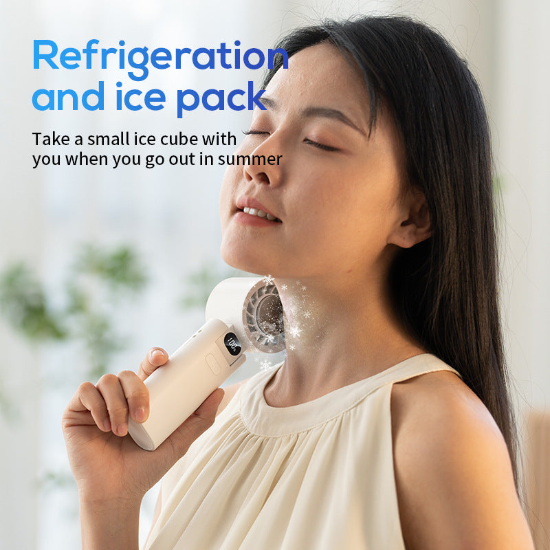 Portable Rechargeable Personal Fan with Digital Display and Multiple Speeds