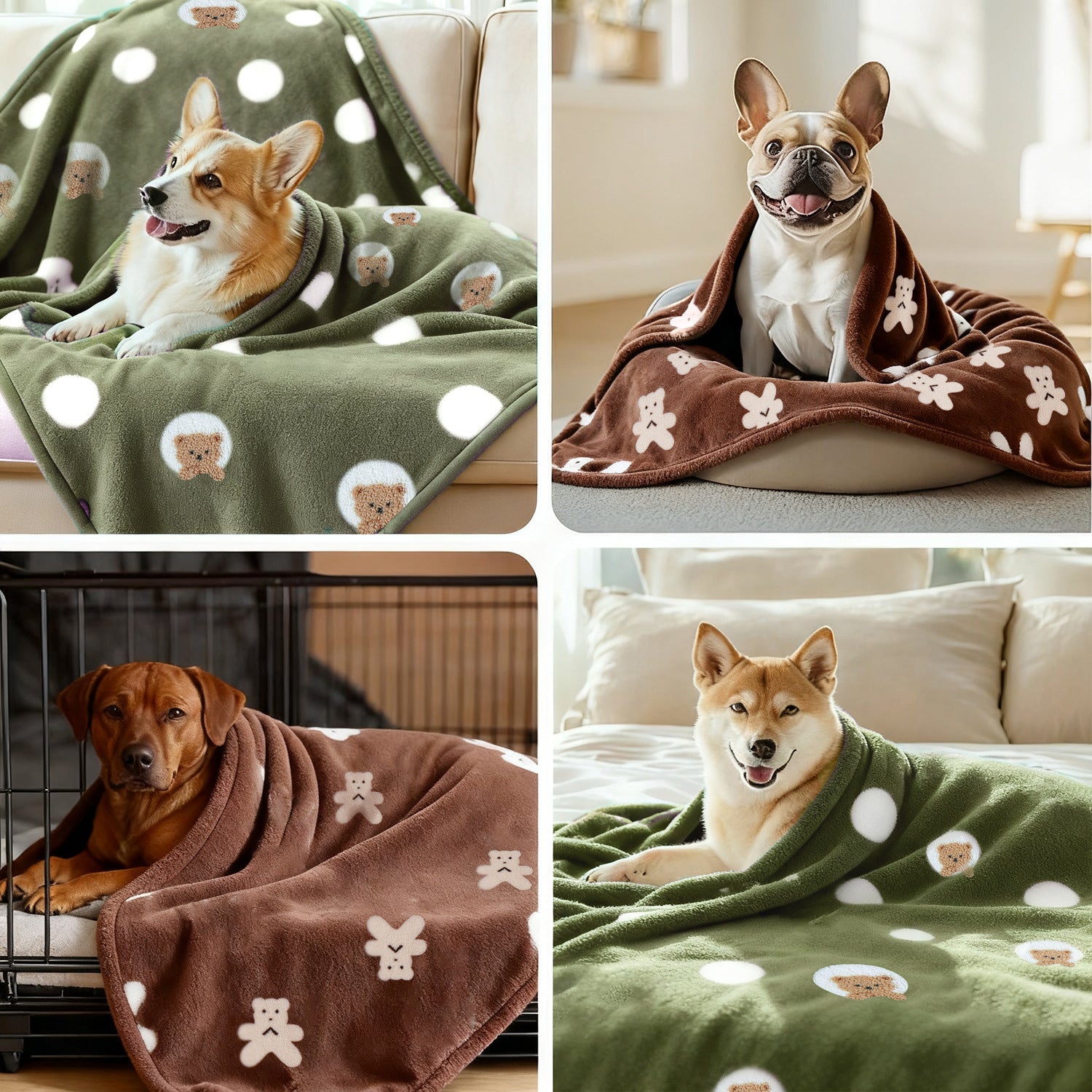 Women's Patterned Throw Blanket Harrow Fluffy Blended Fabric Animal Motifs Polka Dots