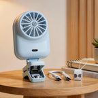 Portable Table Fan with LCD Display USB Charging Port Compact Lightweight for Home Office Travel