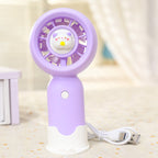 Portable Rechargeable Hand Fan Quiet Motor Cute Bear Design Table Stand