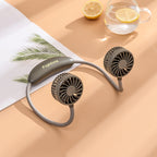 Portable Neck Fan With Dual Adjustable Heads USB Rechargeable Quiet Brushless Motor