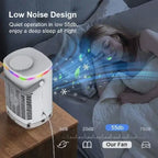 Portable USB Rechargeable Personal Evaporative Air Cooler with Removable Water Tank and Handle