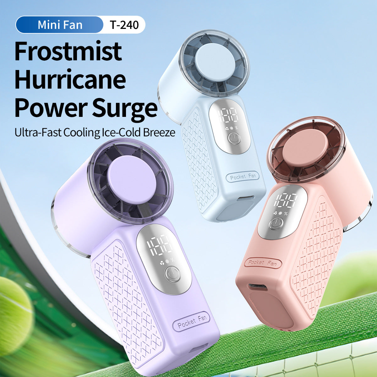 Harrow Portable Fan Rechargeable Quiet Compact Personal Fan with Adjustable Speed and LED Display