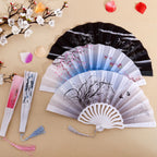 Ladies Folding Fan Handmade Elegant Floral Pattern Lightweight Accessory