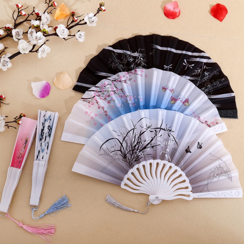 Ladies Folding Fan Handmade Elegant Floral Pattern Lightweight Accessory