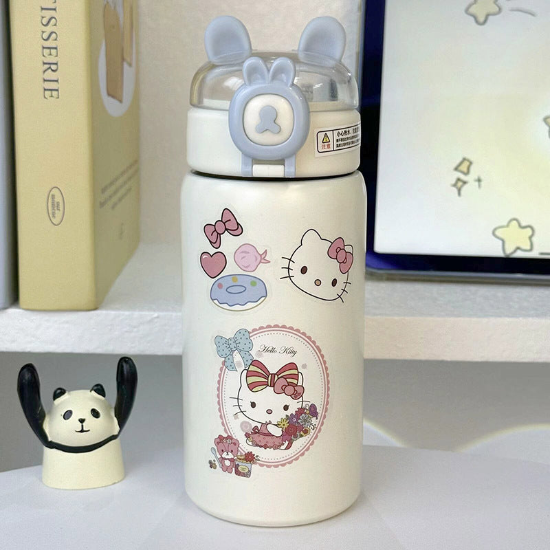 Insulated Plastic Water Bottle with Secure Flip Lid Hello Kitty Design for Women