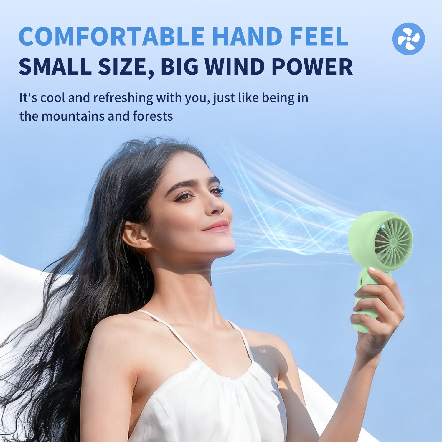 Portable Mini Fan USB Rechargeable Compact Handheld Personal Cooler