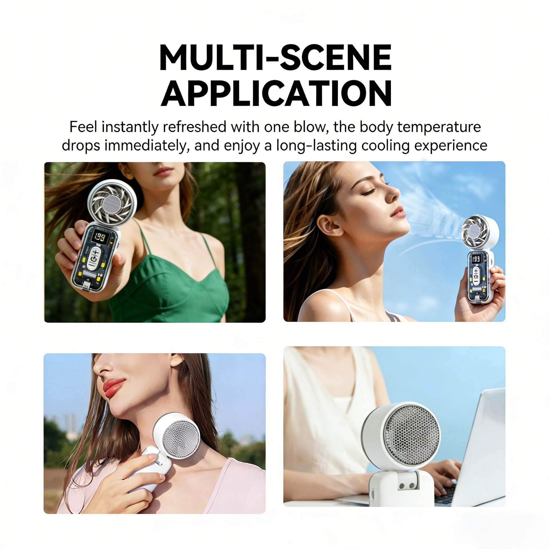 Portable Fan for Women 20100mAh Battery 199 Speed Levels Digital Display