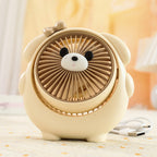 USB Desk Fan Compact Portable Quiet Motor Adjustable Tilt Reindeer Design