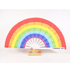 Women's Colorful Folding Fan with Sturdy Plastic Ribs 64cm Lightweight Portable