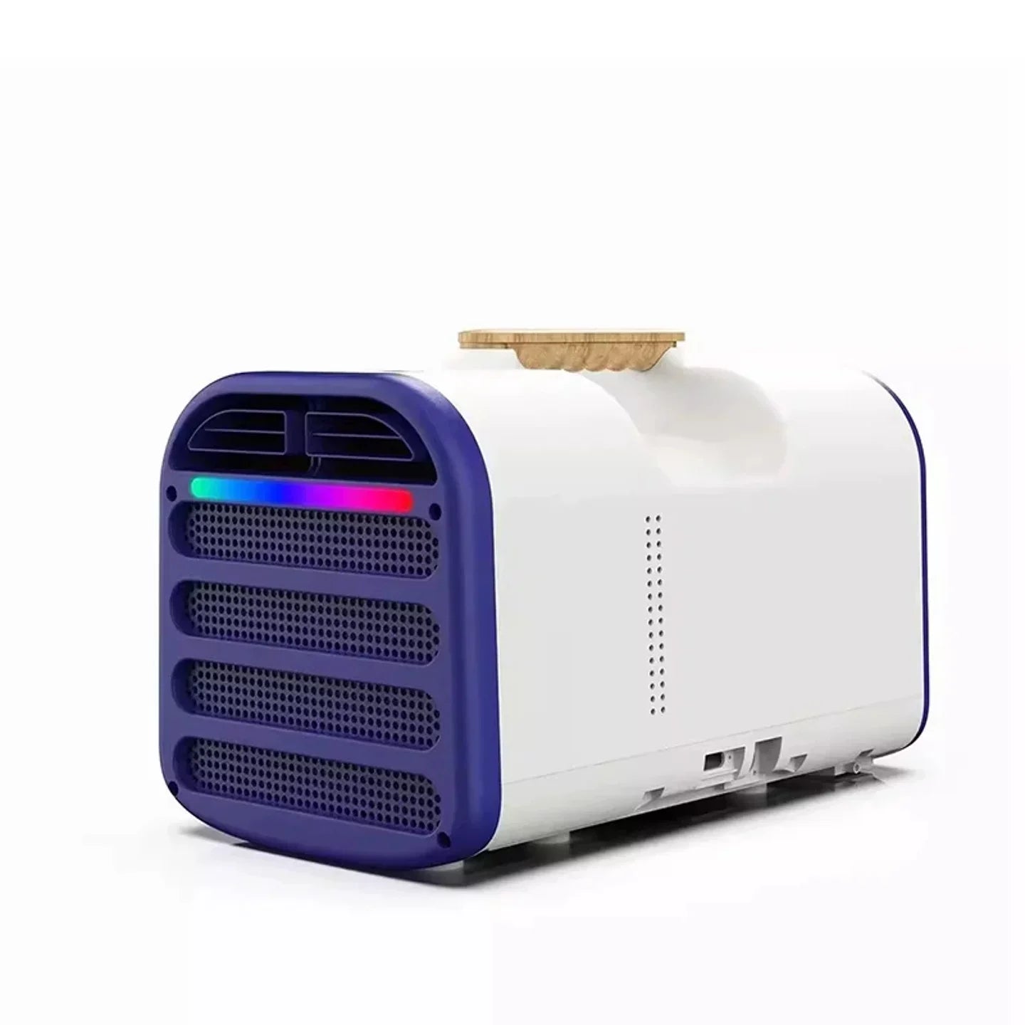 Personal Desktop Microclimate Cooler and Air Purifier with Bamboo Handle Compact Quiet